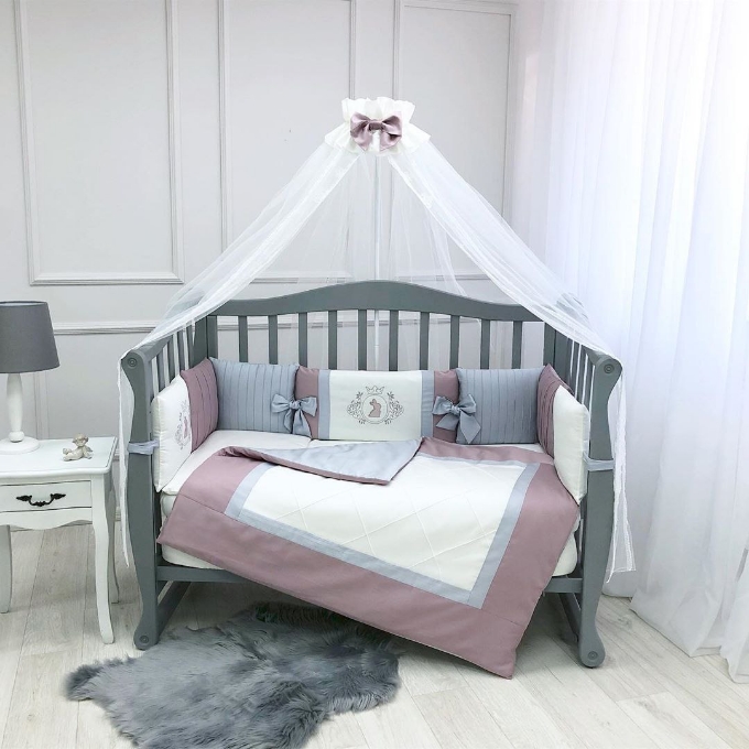 Lenjerie Patut Copii Bebe 9 piese Royal pink